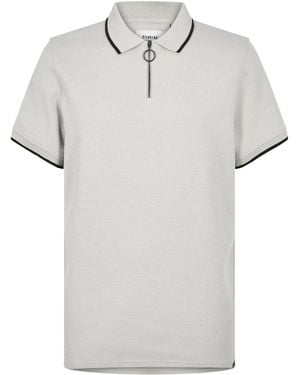 Firetrap Waffle Short-Sleeve Polo Shirt - Grey