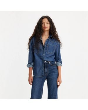 Levi's Teodora Western Long-Sleeve Denim Shirt - Blue
