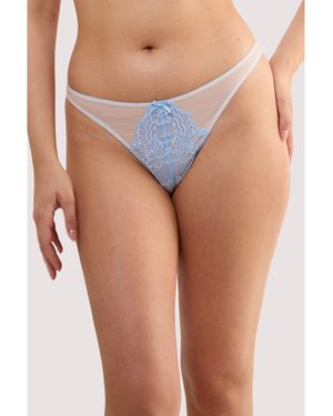 Playful Promises Stephanie Peach & Lace Thong - Blue