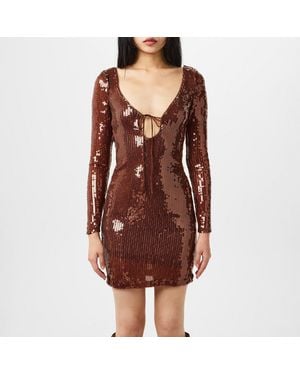 Bardot Verona Sequin Mini Dress - Red