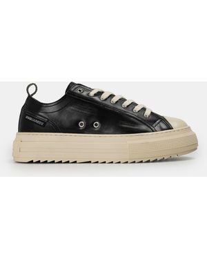 DSquared² Dsq Leather Berlin Low-Top Trainers - Black