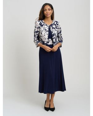 Gina Bacconi Nell Stretch Jersey Dress & Jacket - Blue