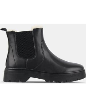 Jack Wills Fur Chelsea Boots - Black