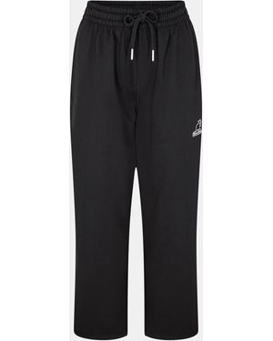 Kangol Wide Leg Closed Hem Jersey Joggers - Black