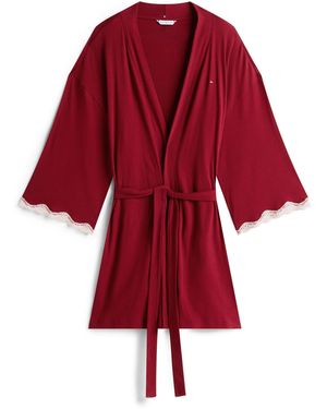 Tommy Hilfiger Lacee Kimono Dressing Gown - Red