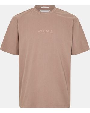 Jack Wills Jacquard T-Shirt - Brown