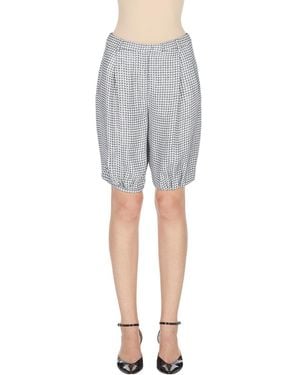 Emporio Armani Chequered Straight Leg Trousers - Grey