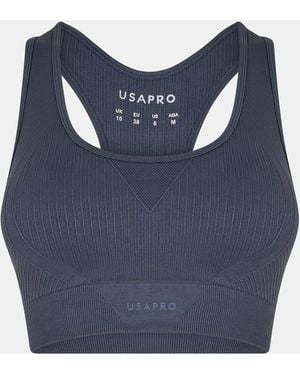 Usa Pro Up Seamless Crop Sports Bra - Blue