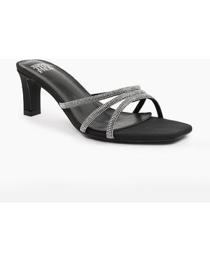 Where's That From Where's Heels Block Heel Court Shoes - Black