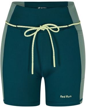 Red Run Skyline Cycling Shorts - Green