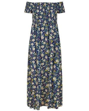Mela London Ruched Midi Wrap Dress - Blue