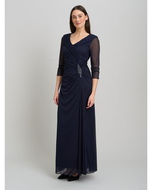 Gina Bacconi Georgina Maxi Portrait Collar Dress - Blue