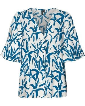 Vero Moda V-Neck Long Sleeve Shirt - Blue