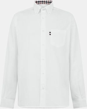 Aquascutum Long Sleeve Tailored Fit Shirt - White