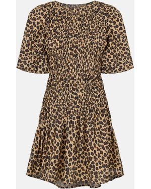 Never Fully Dressed Leo Nara Print Mini Dress - Natural