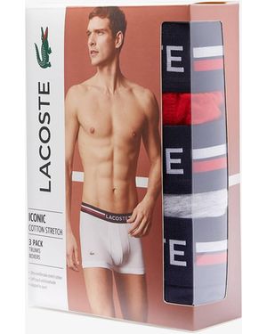 Lacoste 3 Pack Boxer Shorts - Red