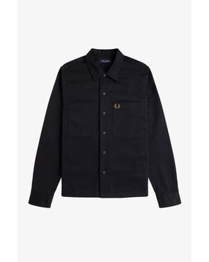 Fred Perry Fred Twill Overshirt Sn62 - Blue