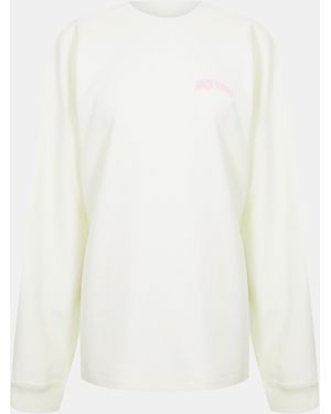 Jack Wills Waffle Crew Sweatshirt - White