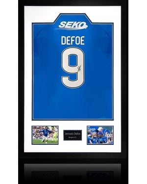 The Fan Cave Jermain Defoe Signed Rangers Shirt Premium Frame - Blue