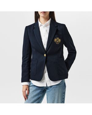 Tommy Hilfiger Pocket Embroidery Long Sleeve Slim Fit Blazer - Blue