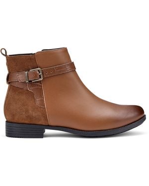 Hotter Haydock Ankle Boots Standard Fit - Brown