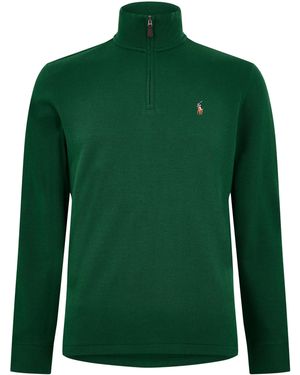 Polo Ralph Lauren Estate Fleece Quarter Zip Jumper - Green