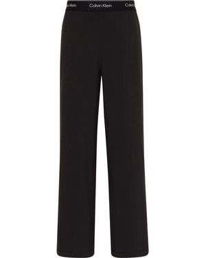 Calvin Klein Open Cuff Fleece Relaxed Fit Joggers - Black