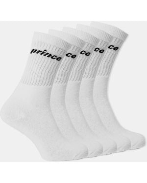 Prince 5Pk Socks - White