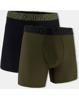 Under Armour 2Pk 6In Tech 2 Boxers - Green
