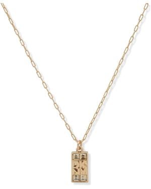 DKNY Logo Jewel Pendant Necklace - Metallic
