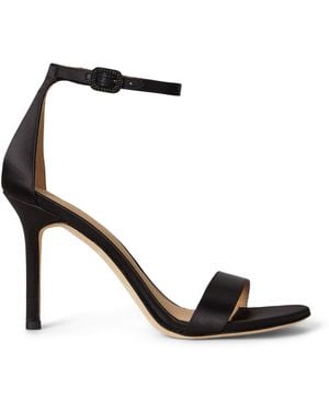 Ralph Lauren Allie Pavé-Buckle Satin Sandal - Black