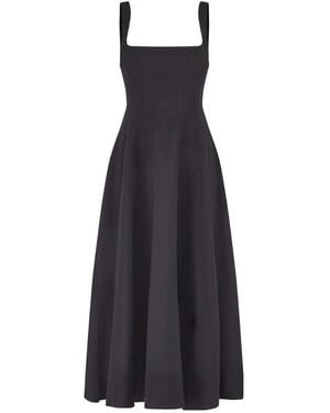 Odd Muse The Ultimate Muse High Waist Square Neck Midi Dress - Blue