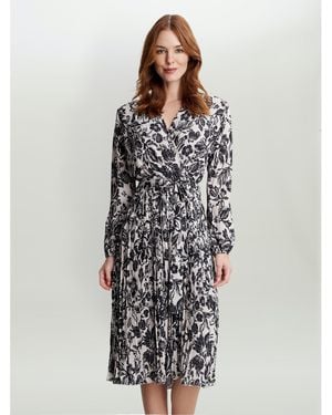 Gina Bacconi Lucine X Over Bodice Dress - Multicolour