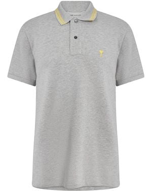 Ami Paris Short Sleeve Polo Shirt - Grey