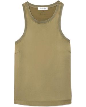 Lacoste Slim Fit Fluid Satin Tank Top - Green