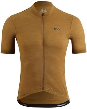 Dhb Merino Short Sleeve Jersey - Brown