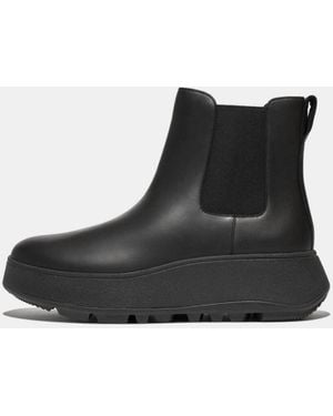 Fitflop F-Mode Waterproof Leather Flatform Chelsea Boots - Black