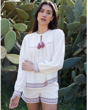 Threadbare Reema Long-Sleeve Blouse - Green