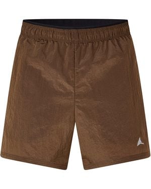 ROA Helder 5 Inch Short Woven Tracksuit Shorts - Brown