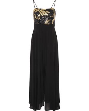 Gina Bacconi Fannie And Chiffon Jumpsuit - Black