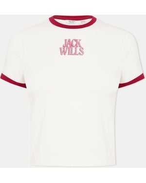 Jack Wills Pop Graphic Baby Slim Fit T-Shirt - White