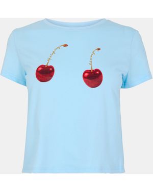 Never Fully Dressed Cherry Boob Baby Tee - Blue