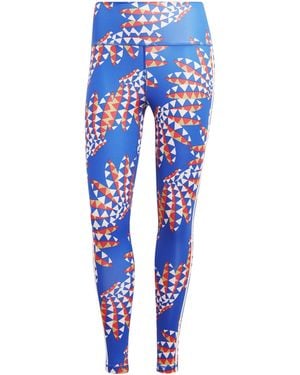 adidas Farm Geometric Patterned Shapewear Leggings - Blue
