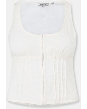 Jack Wills Broderie Corset Top - White