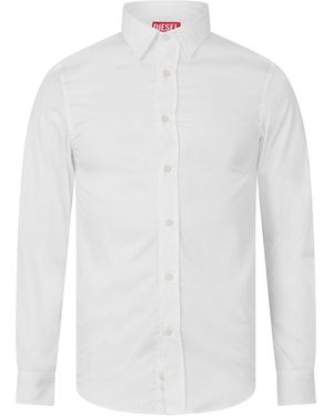DIESEL S-Benny-Cl Long-Sleeve Plain Shirt - White