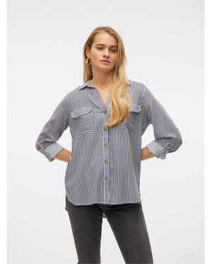 Vero Moda Long-Sleeve Plain Shirt - Grey