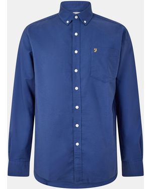 Farah Boxworth Long-Sleeve Plain Shirt - Blue