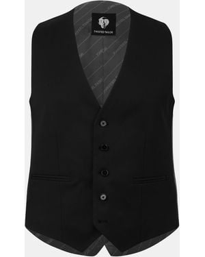 Twisted Tailor Ellroy Slim Waistcoat - Black