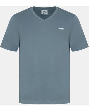 Slazenger 1881 V Neck T Shirt - Blue