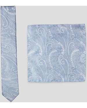 Twisted Tailor Shriever Paisley Tie Set - Blue